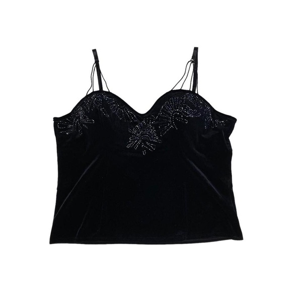 Principles Tops - Principles bustier velvet beaded cami top - plus size 18
